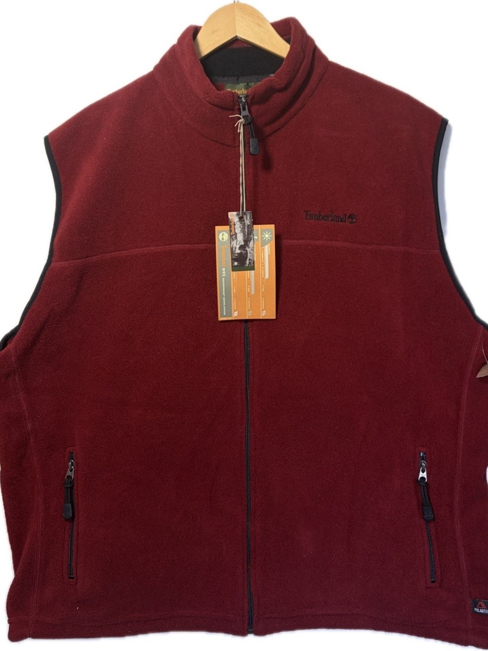 Vintage Timberland Weathergear Polartec Fleece Vest XXL Maroon NWT Gorpcore